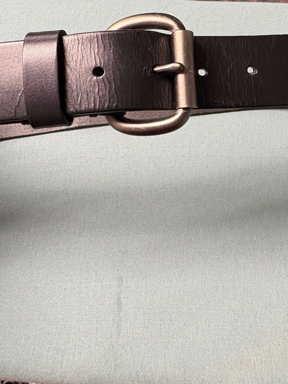 Men's Black 40in. GenuineLeather Belt: Brushed Metal Buckle: Fair Used Condition